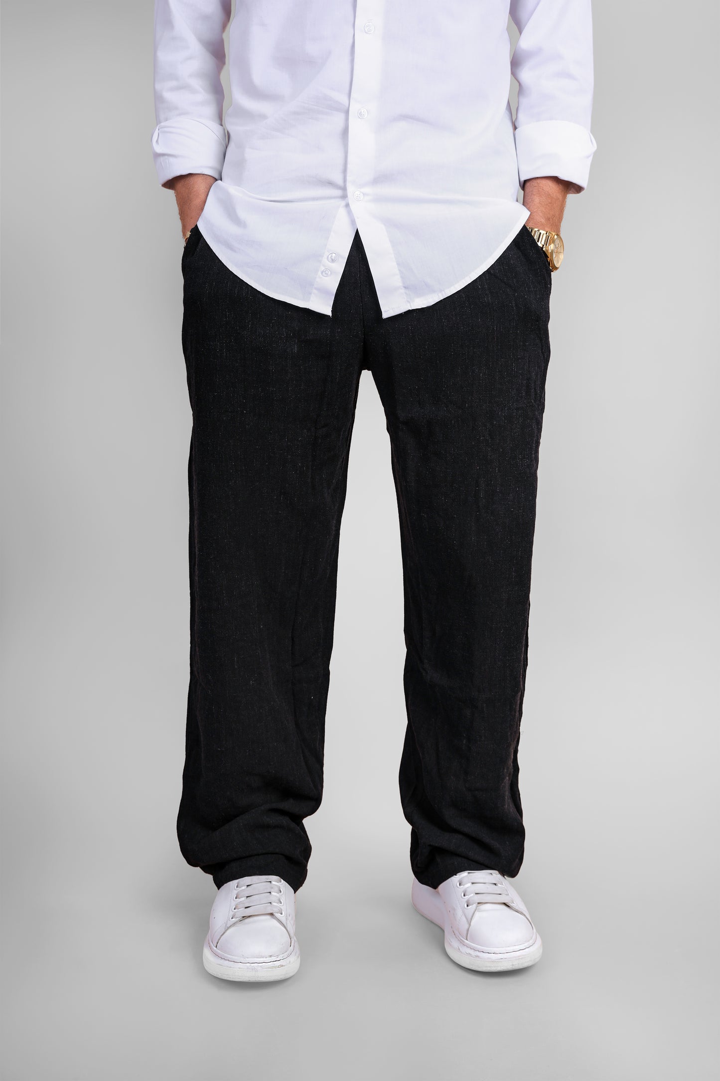 black linen pants