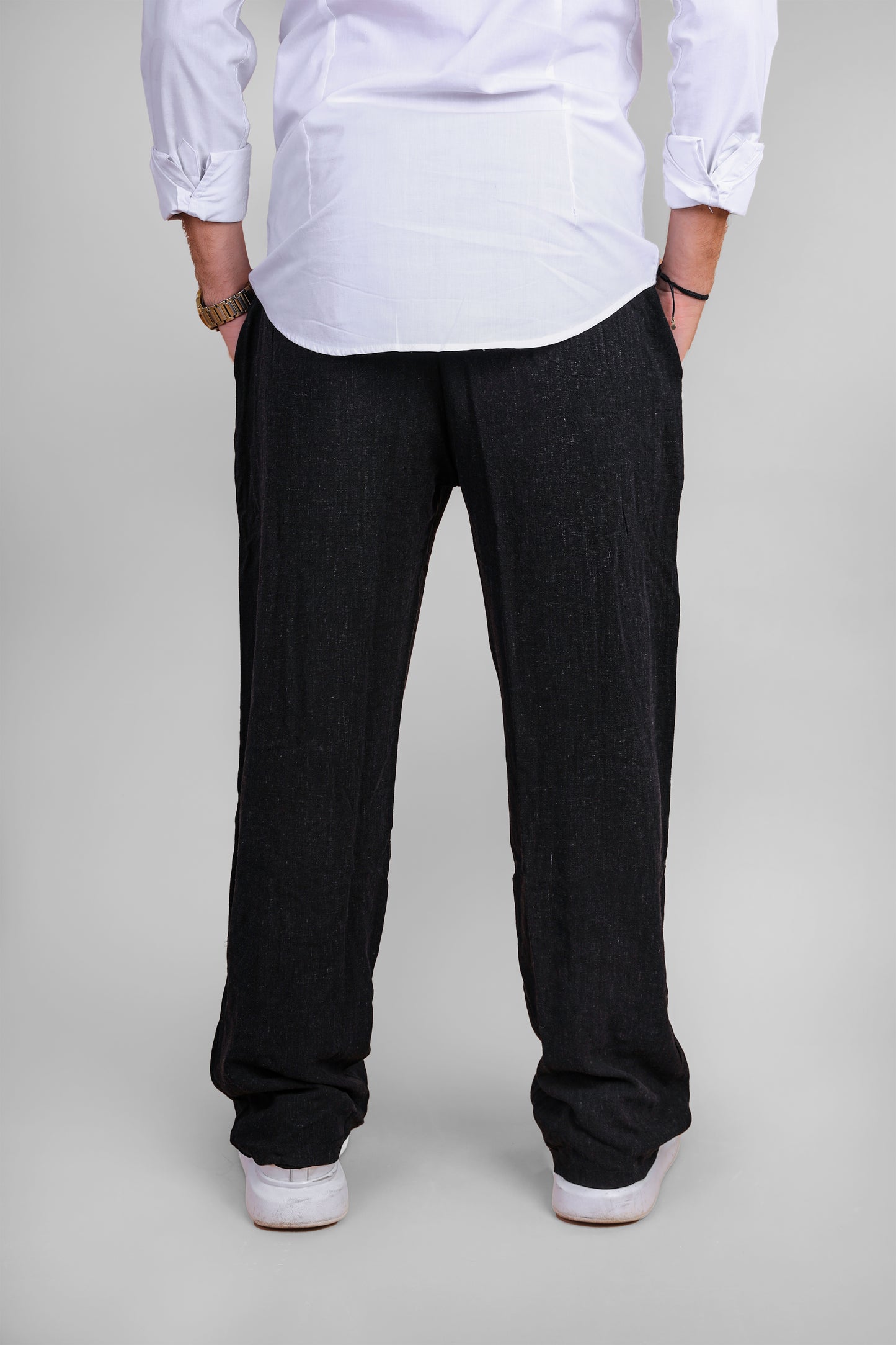 black linen pants