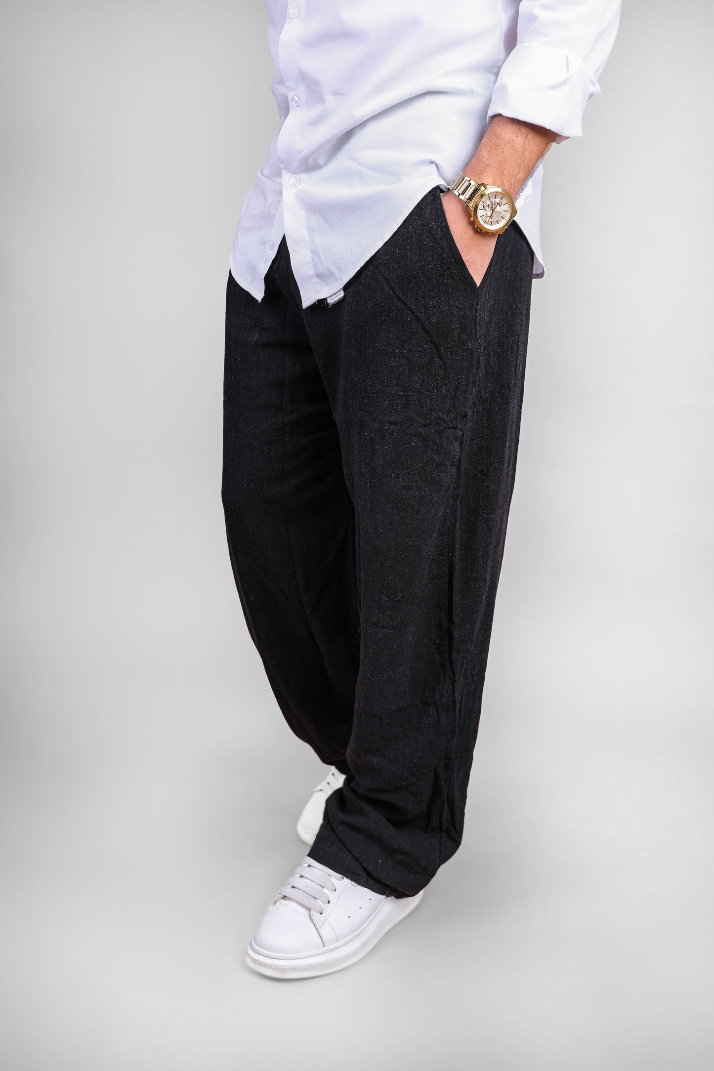 black linen pants
