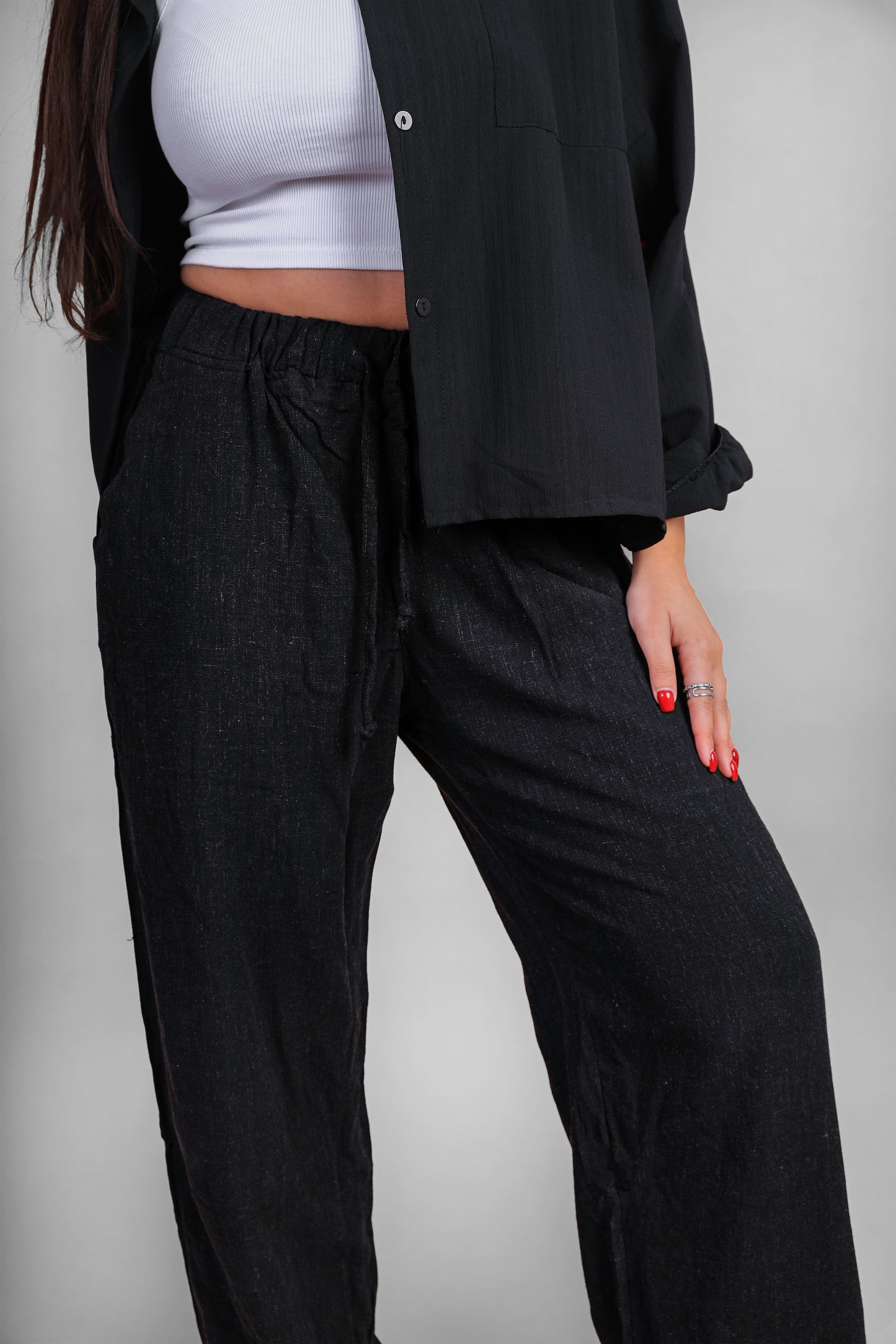 black linen pants
