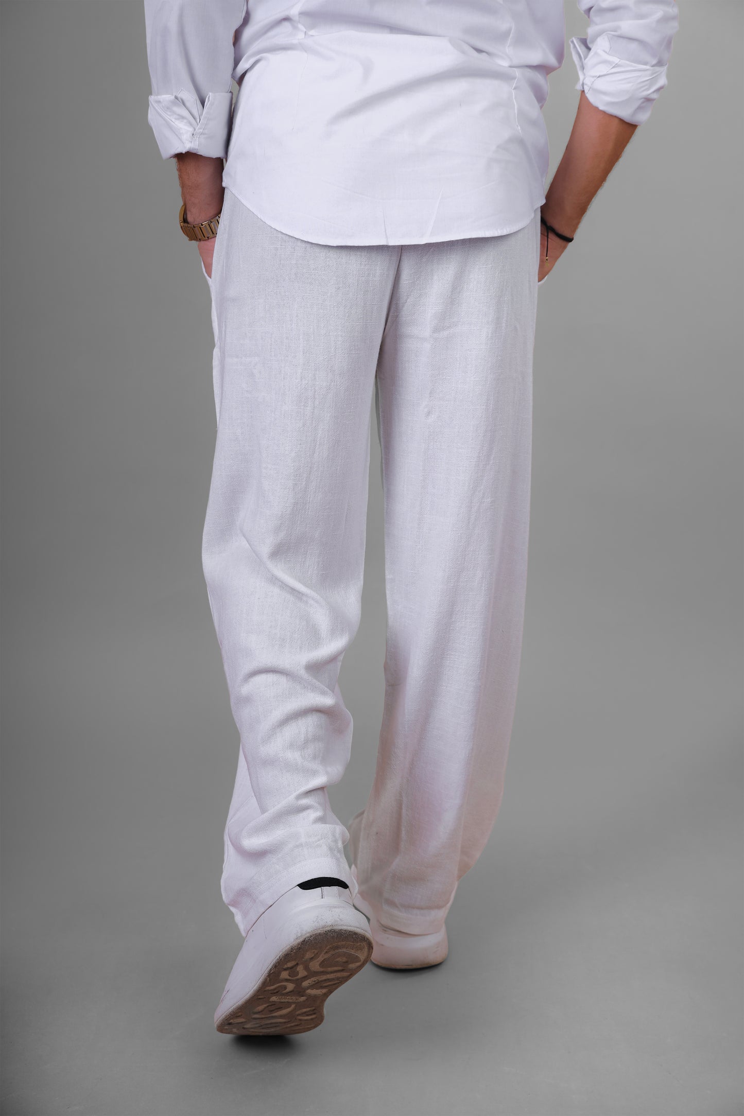 White linen pants